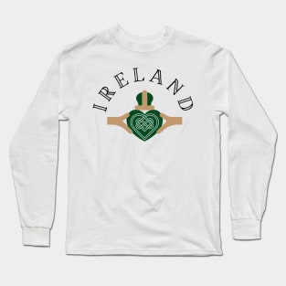 Ireland Claddagh Heart Long Sleeve T-Shirt